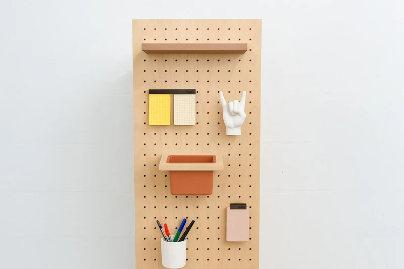 Tour de rangement pegboard sur roulettes – meuble à casiers mobile