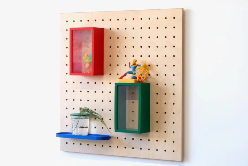 Vitrine à produits pour pegboard – présentoir mural panneau perforé