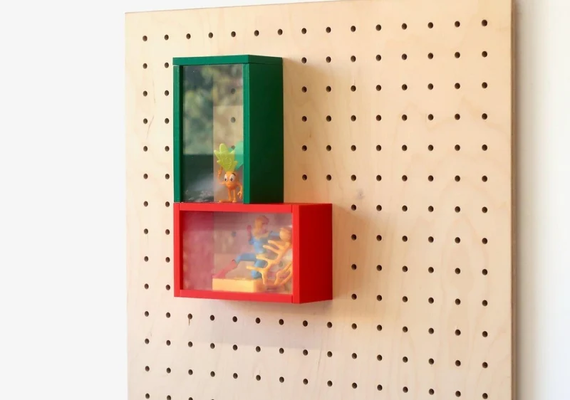 Vitrine à produits pour pegboard – présentoir mural panneau perforé