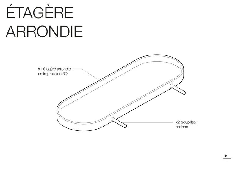 Étagère arrondie murale – tablette rétro pour pegboard