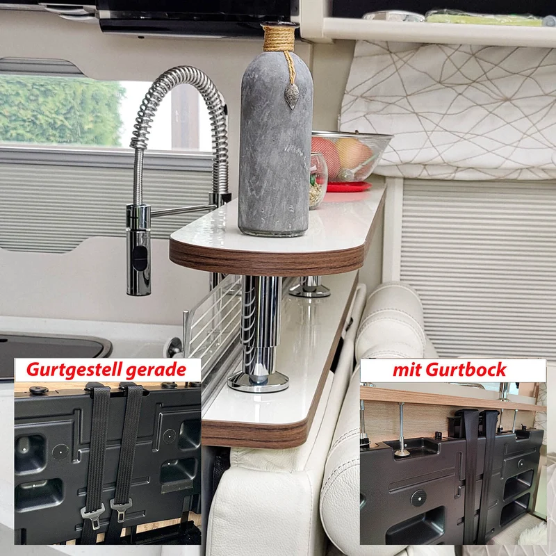 Tablette de rangement en 2 parties pour les modèles Euramobil