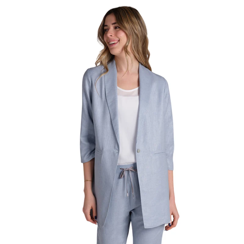 Levita Celeste Mujer Manga 3/4 Fruncida