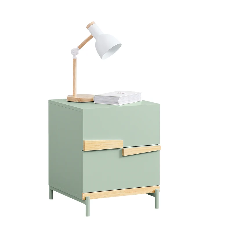 SoBuy FBT164-GR Table de Chevet avec 2 tiroirs Table d’appoint pour Chambre et Salon Vert 40x44x49cm