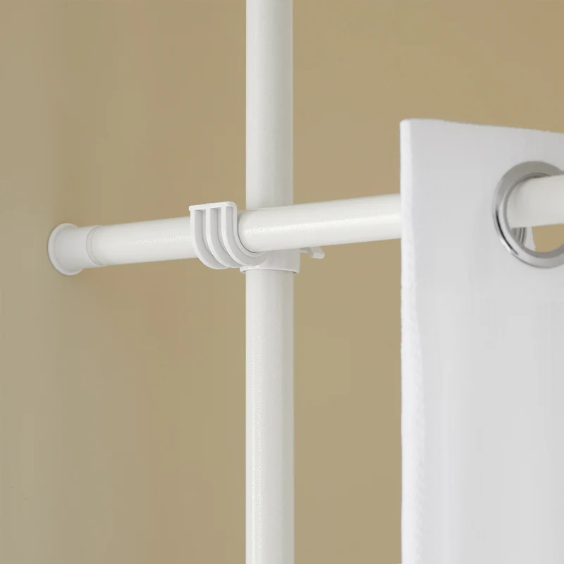 SoBuy KLS12-W Paravent Séparateur de Pièces Rideau Télescopique Rideau Réglable en Hauteur Rideau
