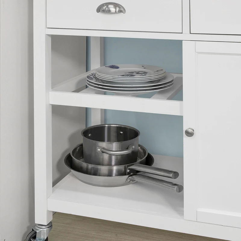 SoBuy FKW62-WN Chariot de Service 1 porte-bouteilles 2 tiroirs