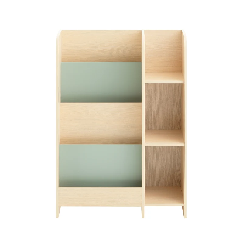 SoBuy KMB114-GR Bibliothèque Enfant avec 4 Étagères et 3 Compartiments, pour Chambre d’Enfant, Rangement Optimisé, Design Fonctionnel – L63×P30×H90 cm, Vert