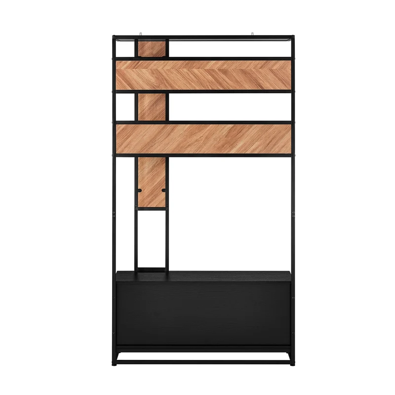 SoBuy FSR194-N Portemanteau avec Banc, Barre et 5 Crochets, Meuble d'Entrée Vestiaire Multifonction – 100x40x180 cm
