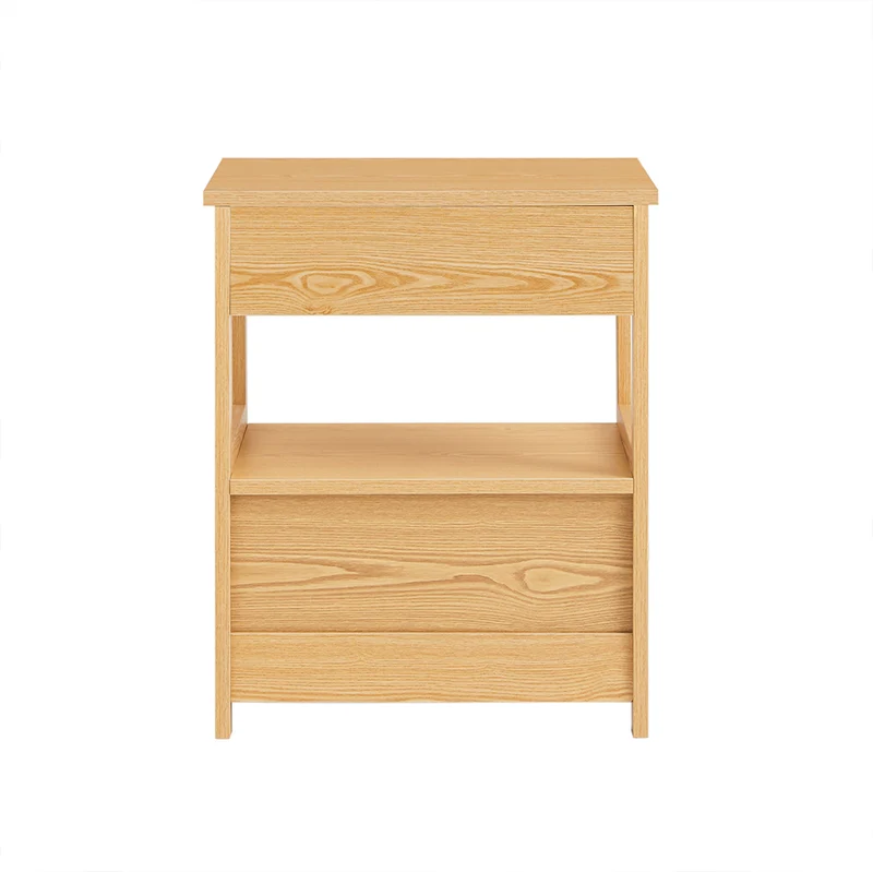 SoBuy FRG258-N Table de Chevet Bout de Canapé avec 2 tiroirs et 1 étagère