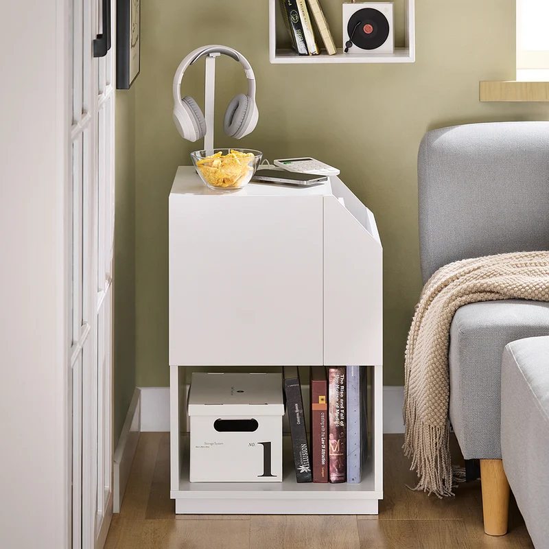 SoBuy FBT136-W Table de Chevet Table de Nuit Bout de Canapé Table d'Appoint Table Téléphone Table de Café Table Basse