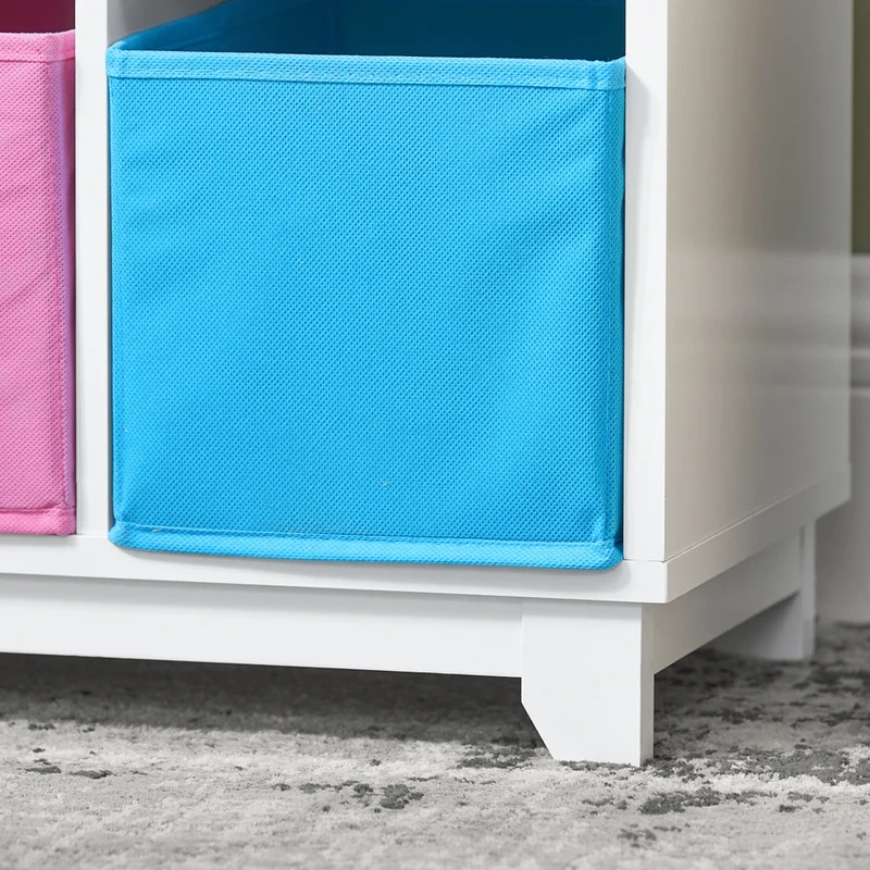 SoBuy KMB34-F Bibliothèque Étagère à Livres Étagère de Rangement Jouets pour Enfants Porte-revues avec Compartiments de Rangement et 3 Paniers 63x28x80 cm