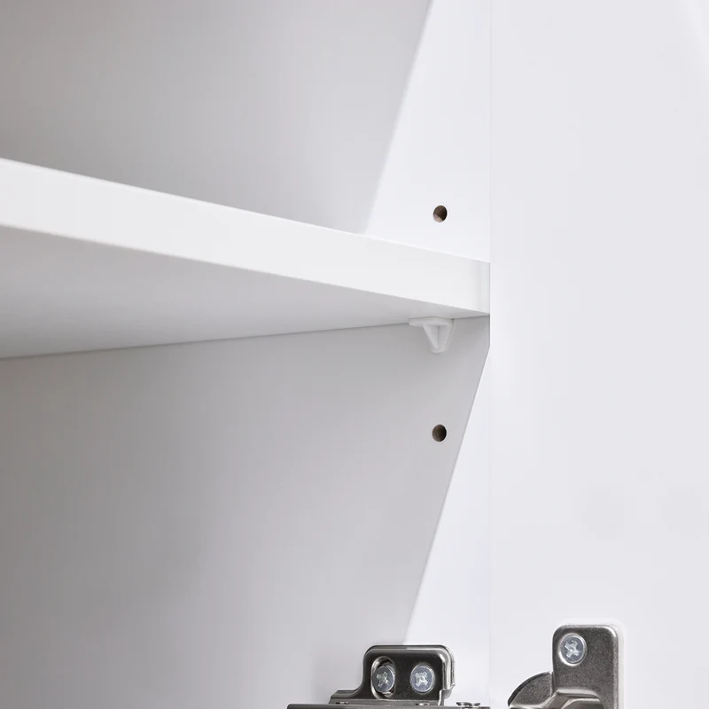 SoBuy FSR178-W Banc à Chaussures avec 2 Portes et Étagères Réglables 3 Hauteurs, Poignées Métal, Charge 227 kg pour Entrée – 100x35x45 cm, Blanc