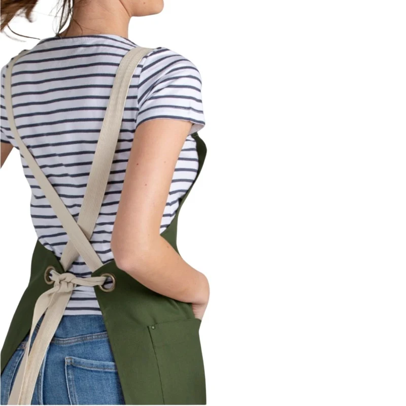 Delantal Peto Chica Bolsillos Verde