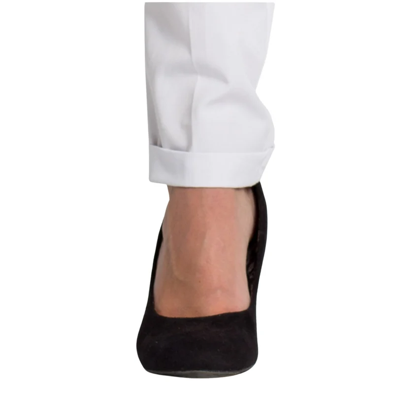 Pantalón Mujer Blanco Dobladillo