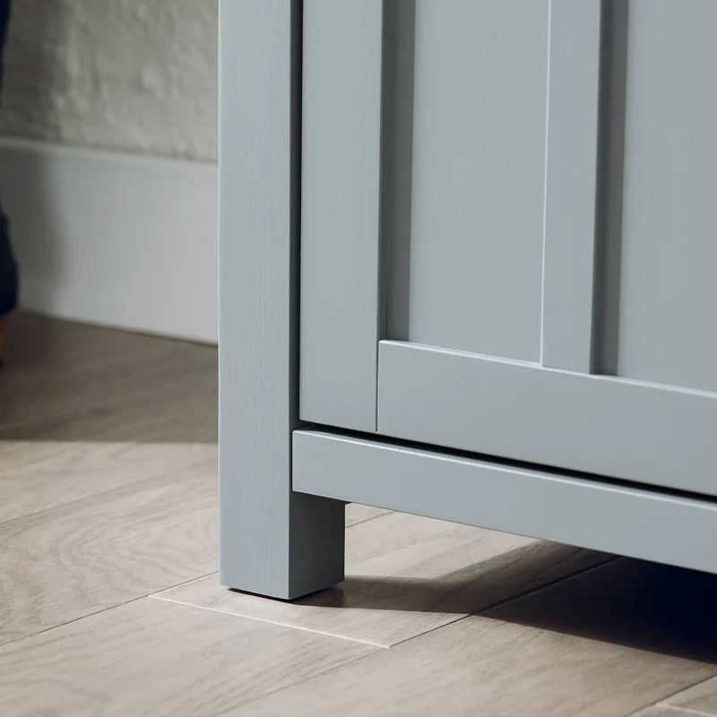 SoBuy FSR173-HG Banc de Rangement à Chaussures, Meuble à Chaussures, Meuble Bas avec 1 Coussin Rembourré, 1 Paniers et 2 Portes