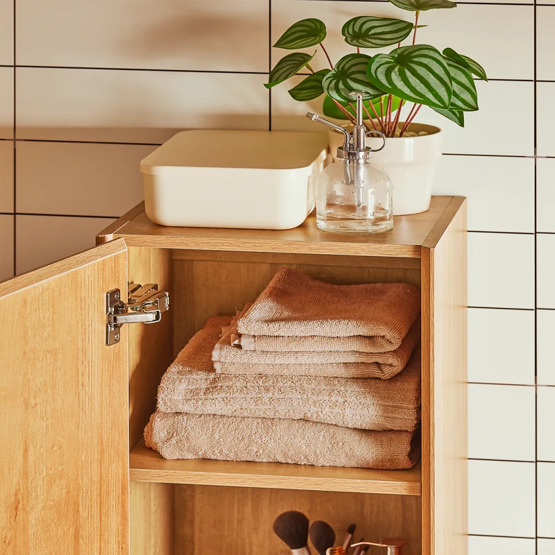SoBuy BZR175-N Colonne de Salle de Bain Suspendue Armoire de Toilette Meuble Rangement, 2 Portes, Étagères Réglables