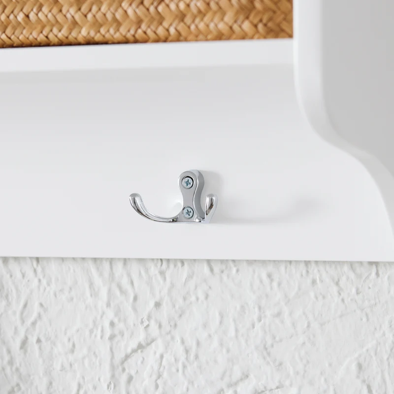 SoBuy FHK35-W Porte-Manteau Mural avec 3 Compartiments et 3 Crochets, pour Entrée et Couloir, Rangement Optimisé, Design Fonctionnel – L100×P20×H30 cm, Blanc