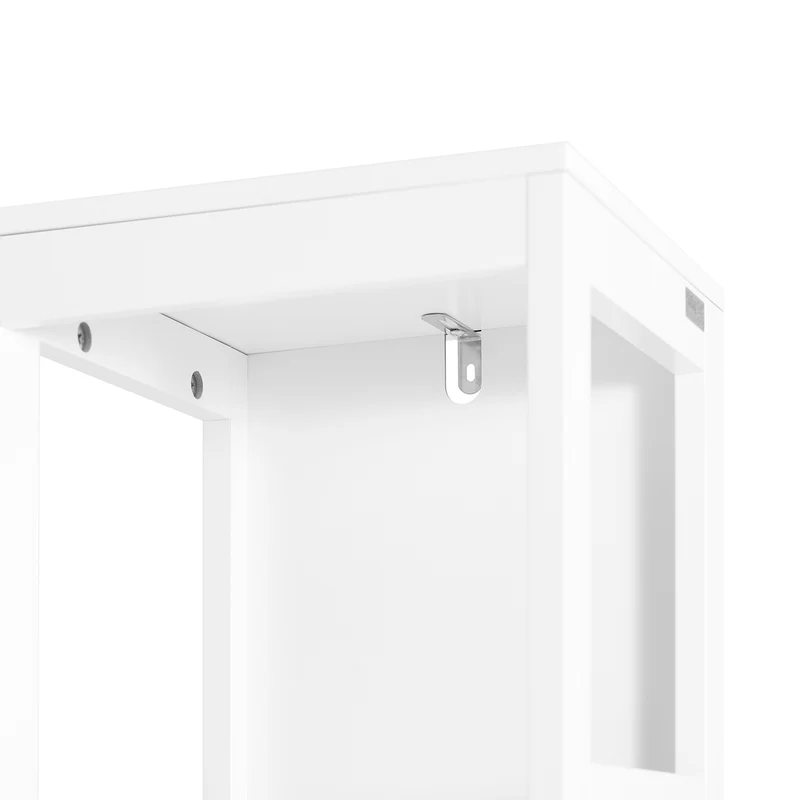 SoBuy BZR187-W Meuble Colonne de Salle de Bain, Armoire Haute, Placard de Rangement, 3 Compartiments Ouverts