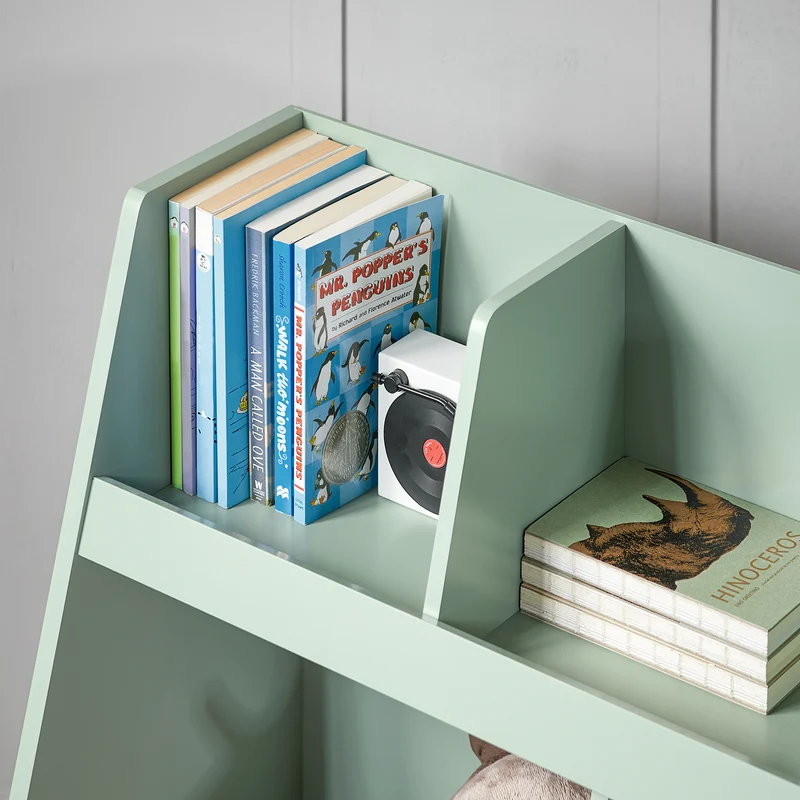 SoBuy KMB19-GR Bibliothèque Enfant, Étagère à Livres, Meuble Rangement Enfant, 5 Compartiments Ouverts