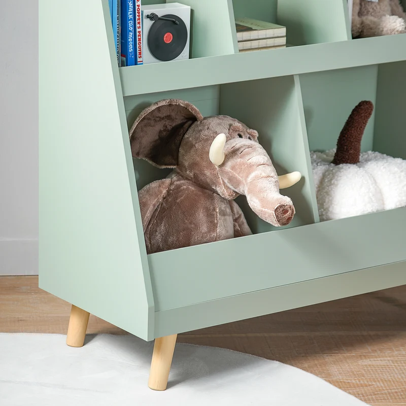 SoBuy KMB19-GR Bibliothèque Enfant, Étagère à Livres, Meuble Rangement Enfant, 5 Compartiments Ouverts