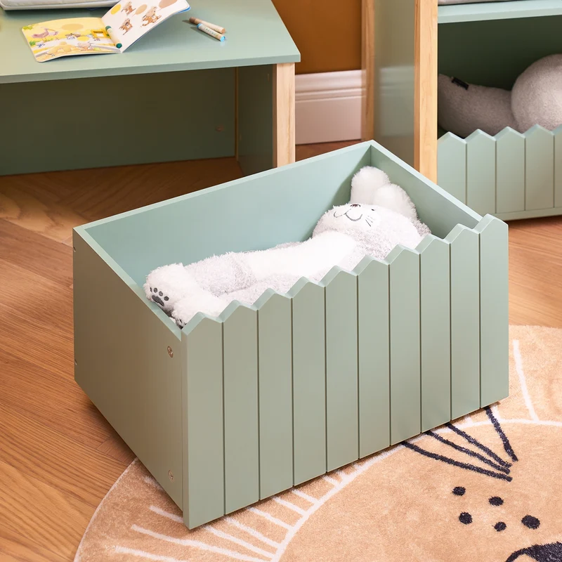 SoBuy KMB96-GR Coffre à Jouet pour Enfants Table de Chevet pour Chambre d’Enfant avec 1 Tiroir à roulettes