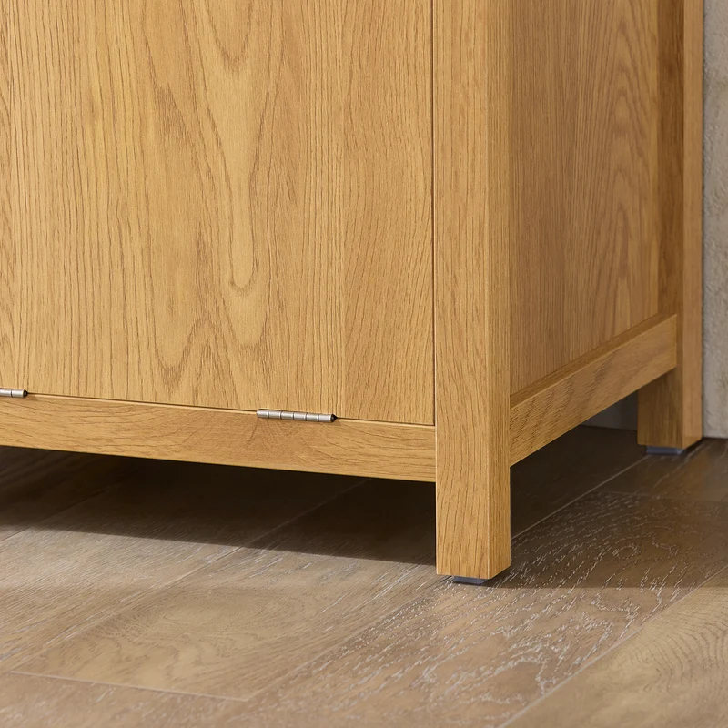 SoBuy BZR95-SN Meuble Colonne de Salle de Bain, Armoire Haute, avec 1 Panier à Linge et 3 Étagères