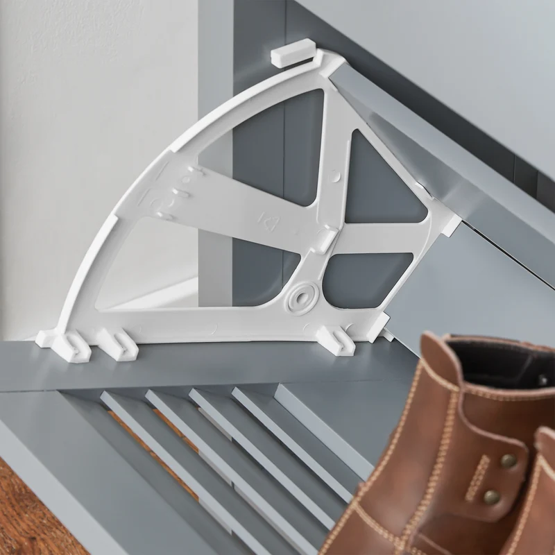 SoBuy FSR152-HG Armoire à Chaussures 2 Abattants, Rangement pour Entrée Couloir – 80x25x108 cm, Gris