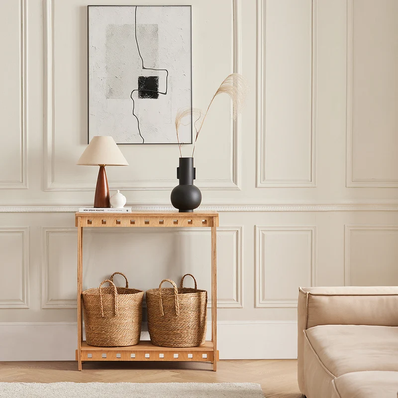 SoBuy HFSB01-N Table Console en Bois, Console Entrée Design, Bouts de Canapé, Table Décorative en Tenons et Mortaises