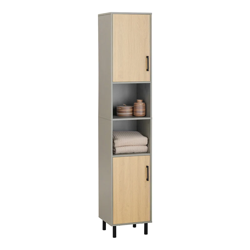 SoBuy BZR131-NG Meuble Colonne de Salle de Bain, Armoire Haute, Meuble Salle de Bain Colonne Rangement Placard