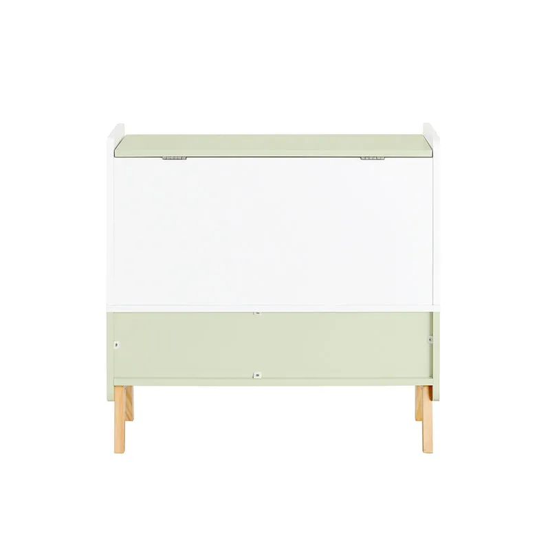SoBuy KMB91-GR Coffre à Jouets Enfants en Bois, Boîte à Jouets avec Couvercle Rabattable, Organisateur de Jouets