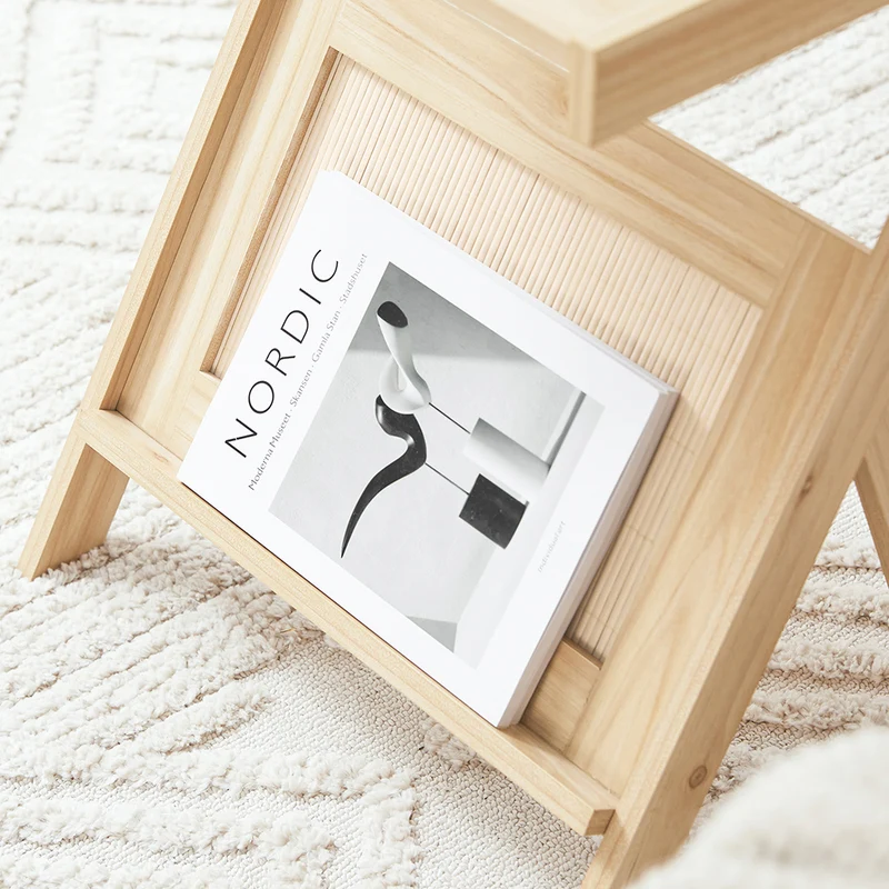 SoBuy FBT122-N Table d'appoint avec Porte-Revues Bout de Canapé Table de Chevet Petite Porte Journaux Table d'appoint