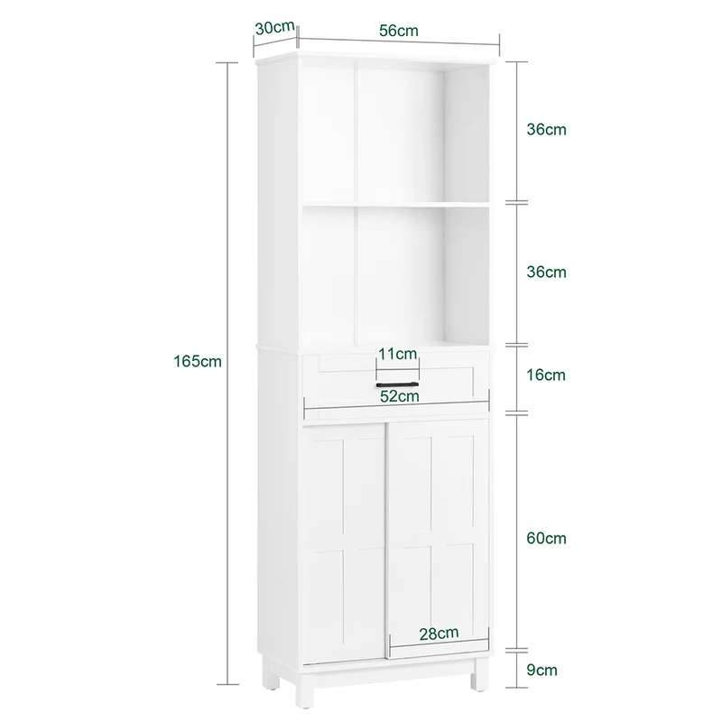 SoBuy BZR141-W Armoire de Salle de Bain Meuble Colonne Meuble de Rangement de Salle de Bain Armoire Haute