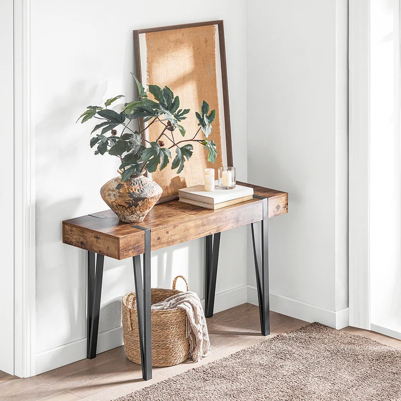 SoBuy FSB88-F Table Console, Bout de Canapé, Table d’Entrée, Meuble d’Entrée, Table d'Appoint, Buffet Table Décorative, Cadre en Métal