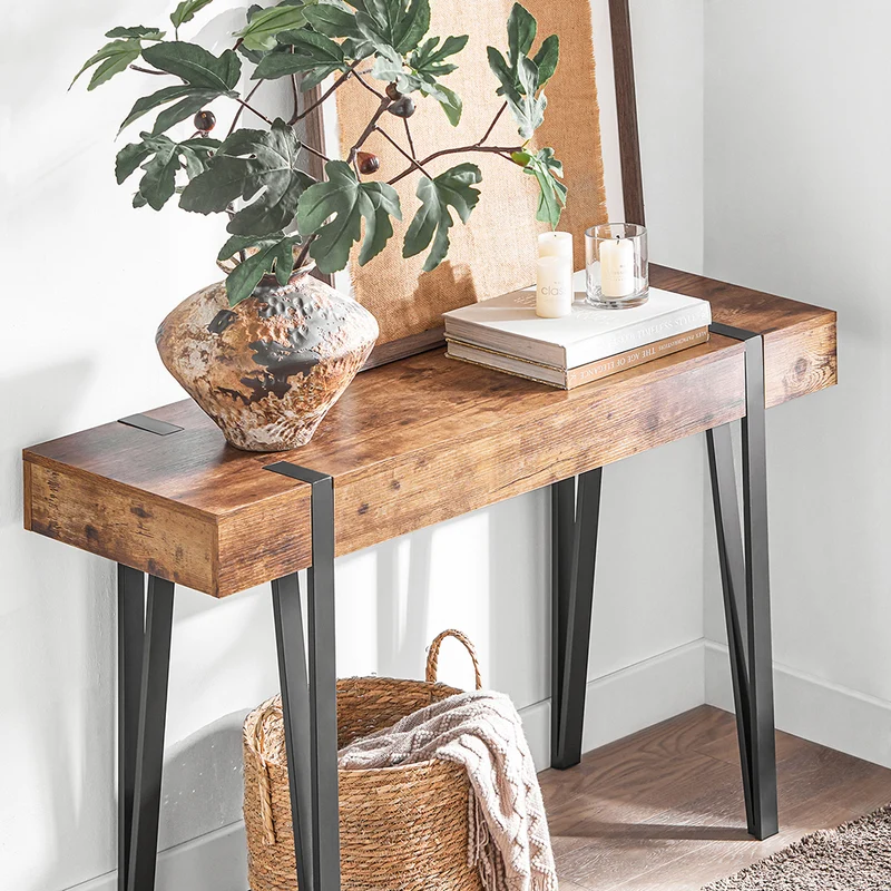 SoBuy FSB88-F Table Console, Bout de Canapé, Table d’Entrée, Meuble d’Entrée, Table d'Appoint, Buffet Table Décorative, Cadre en Métal