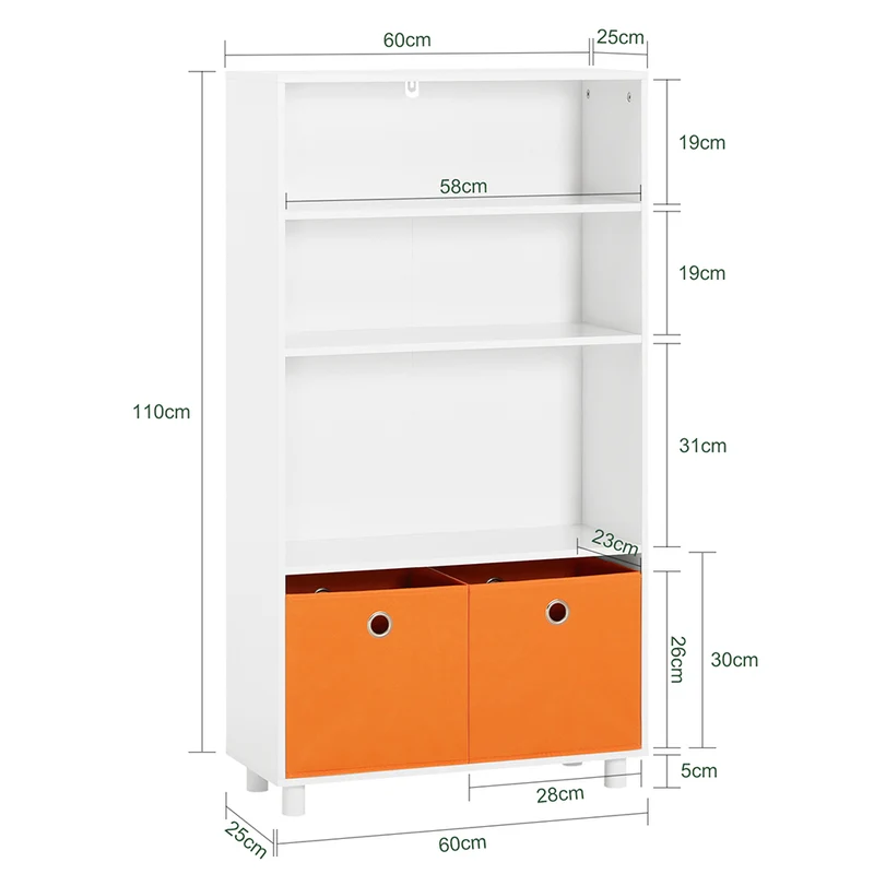 SoBuy KMB68-W Bibliothèque pour Enfant Étagère Enfant Rangement pour Livres et Jouets Meuble Enfant