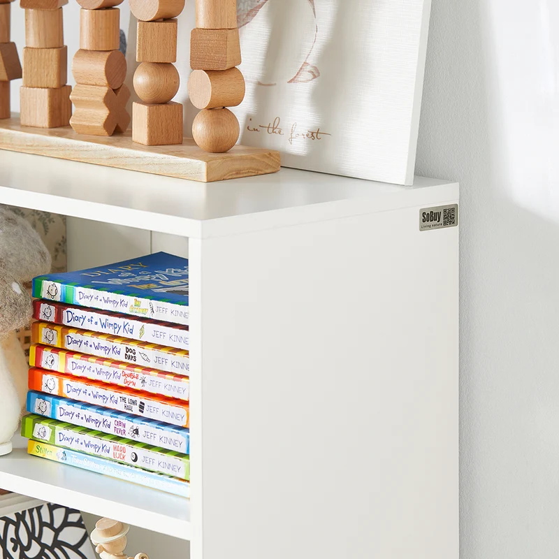 SoBuy KMB68-W Bibliothèque pour Enfant Étagère Enfant Rangement pour Livres et Jouets Meuble Enfant