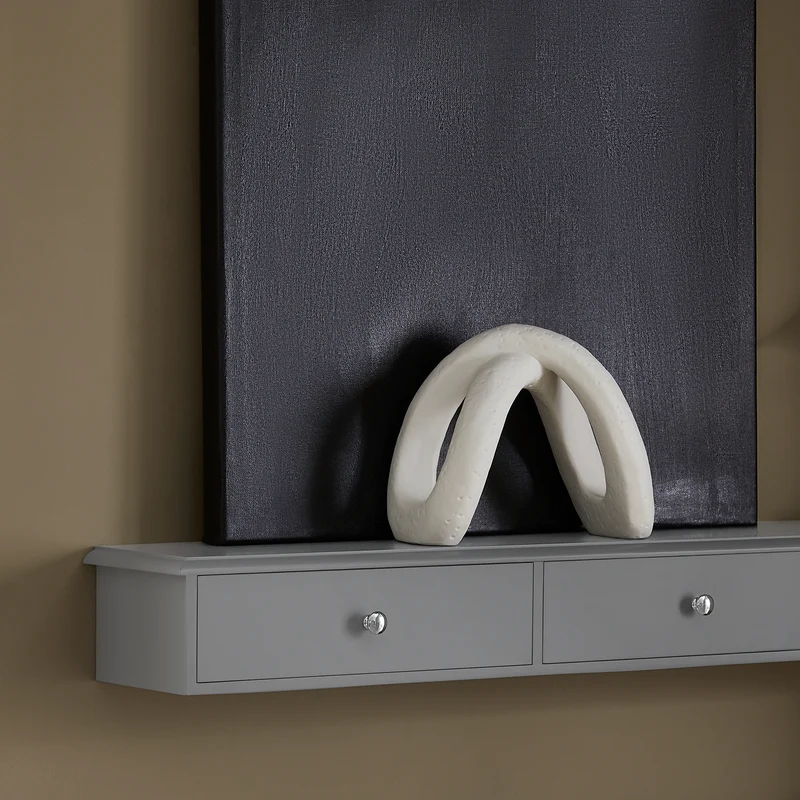 SoBuy FRG43-L-HG Etagere Murale avec 3 Tiroirs - Étagère Flottante Moderne pour Entrée, Salon, Cuisine & Chambre - Gris 94x15x10cm
