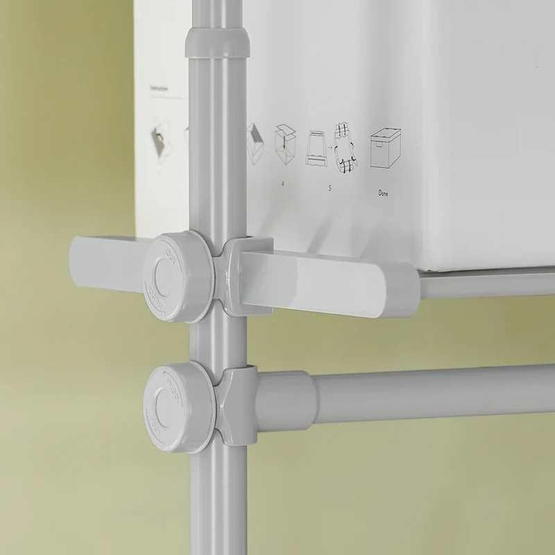 SoBuy KLS07-HG Télescopique Porte-vêtements Système de Penderie Blanc