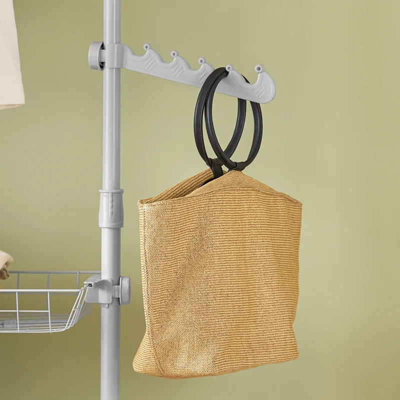 SoBuy FRG34-HG Penderie Garde-Robe Portant de vêtement 3 Barres 3 paniers
