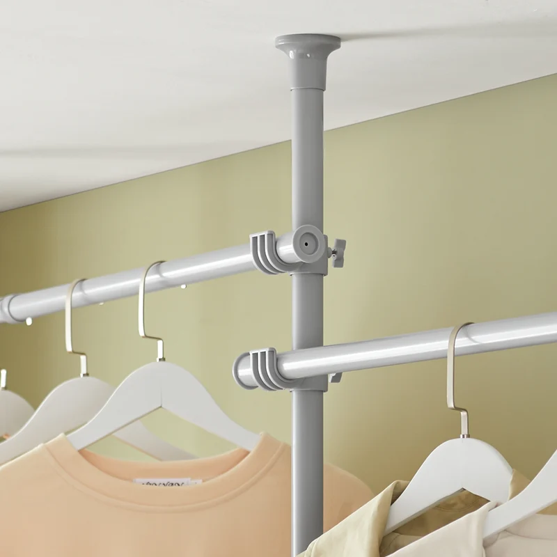 SoBuy FRG34-HG Penderie Garde-Robe Portant de vêtement 3 Barres 3 paniers