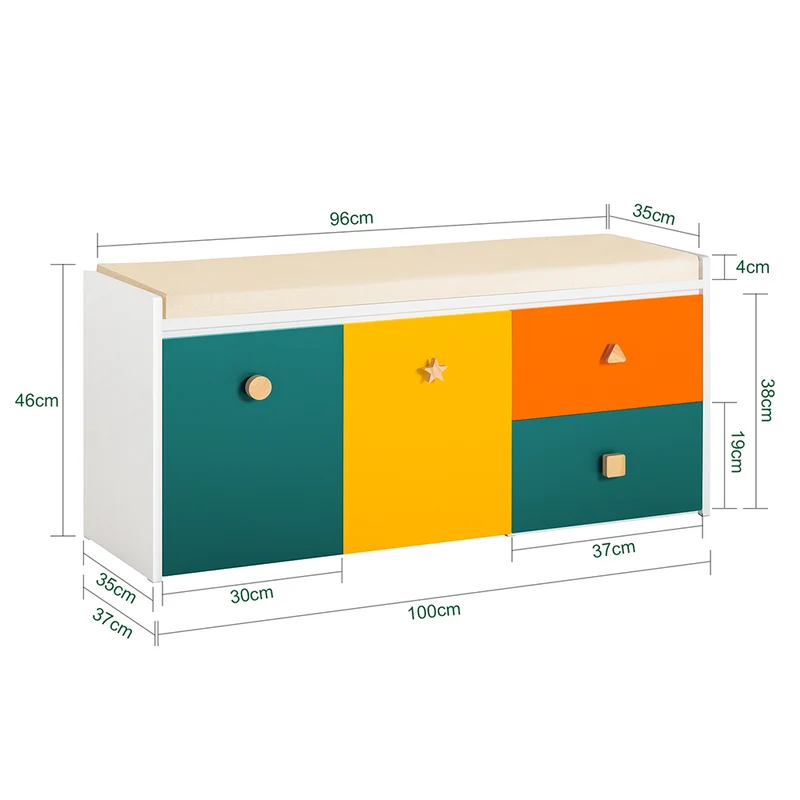 SoBuy KMB82-W Banc de Rangement pour Livres et Jouets pour Enfant, Coffre à Jouets Enfant avec 2 Coffres à Roulettes et 2 Tiroirs Coulissant