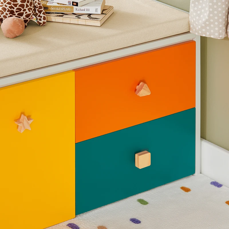 SoBuy KMB82-W Banc de Rangement pour Livres et Jouets pour Enfant, Coffre à Jouets Enfant avec 2 Coffres à Roulettes et 2 Tiroirs Coulissant