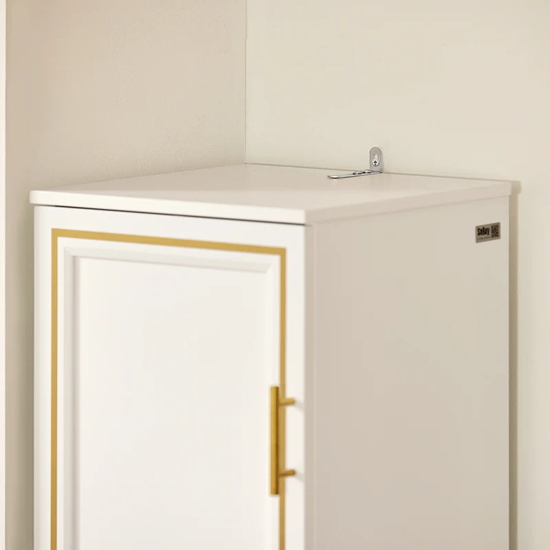 SoBuy BZR87-W Meuble Colonne de Salle de Bain Armoire Haute Étagère étroite avec 2 Portes, 2 Compartiments et 1 Panier à Linge