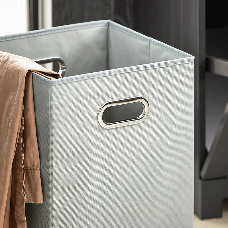 SoBuy BZR73-DG Meuble Bas de Salle de Bain Corbeille à Linge Armoire Toilette Meuble de Rangement avec 1 Tiroir et 1 Panier à Linge