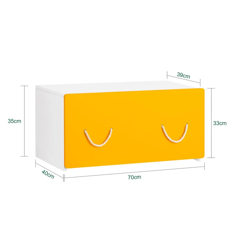 SoBuy KMB73-W Coffre à Jouets pour Enfant à Roulettes, Boîte de Rangement, Bac de Rangement avec 1 Tiroir