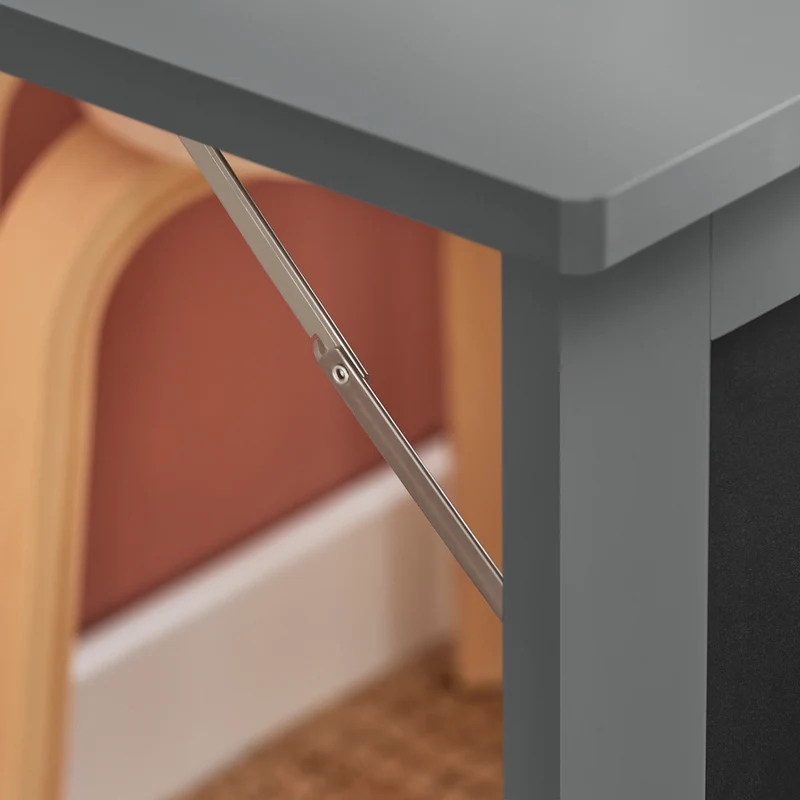 SoBuy FWT20-HG Table Murale Rabattable à Manger Pliable avec Tableau Mémo Extensible Gain de Place pour Cuisine, Bureau et Petits Espaces Gris 50cm x 75cm x 76cm