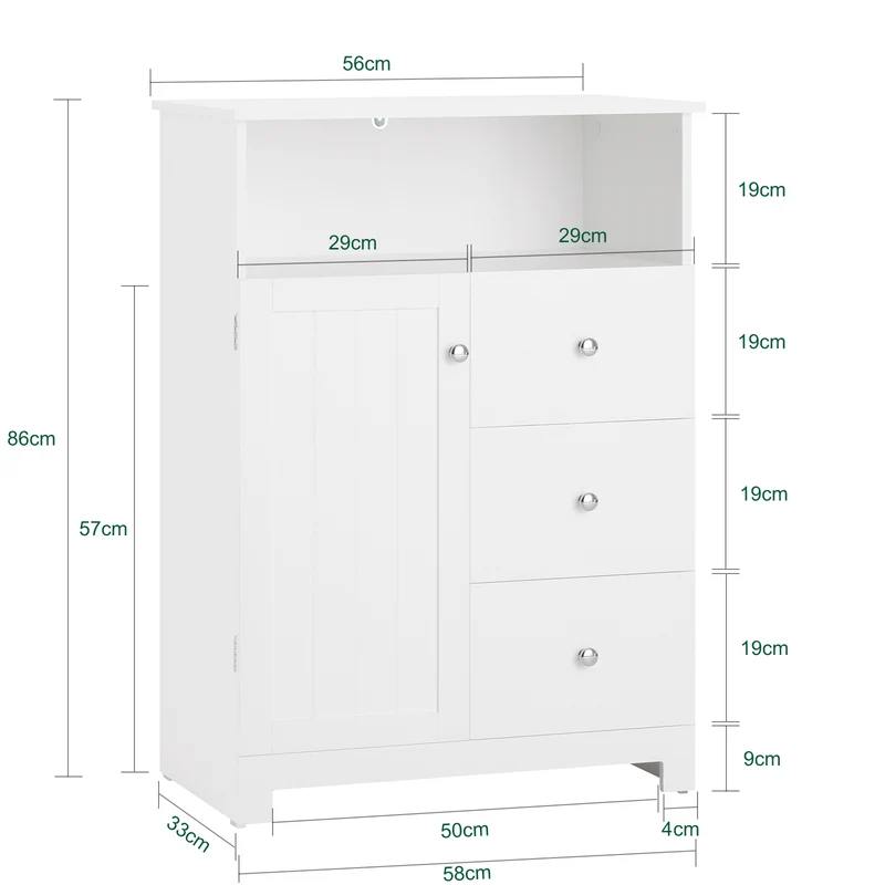 SoBuy BZR107-W Meuble de Rangement Salle de Bain, Meuble Demi-Colonne, Meuble Bas, Armoire Toilettes WC, Placard