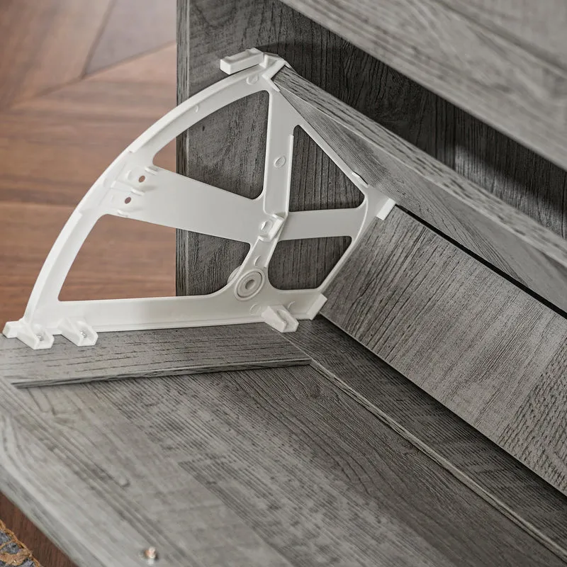 SoBuy FSR137-L-HG Meuble à Chaussures à Abattants 3 Niveaux Grande Capacité – Rangement Discret pour Entrée – Gris Effet Bois