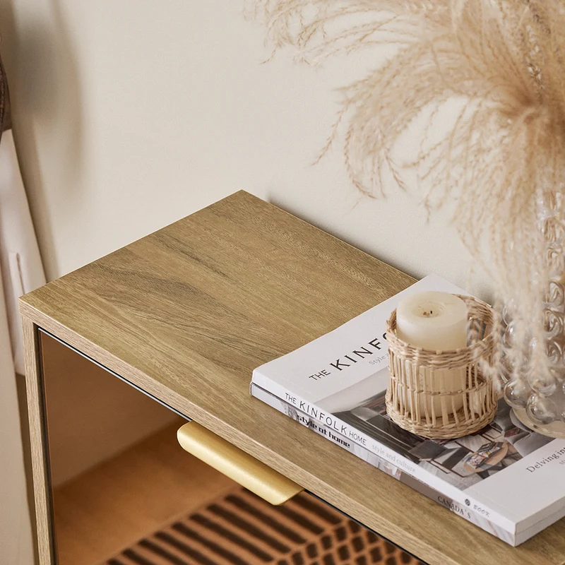 SoBuy FSR181-G Meuble à Chaussures Design Élégant 2 Abattants – Déco Entrée Moderne – Doré