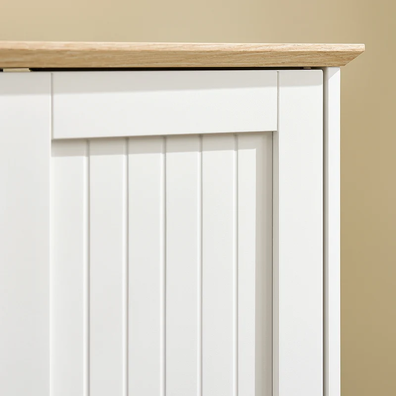 SoBuy BZR189-W Meuble de Rangement Salle de Bain Armoire Porte-Papier Toilette Porte Brosse WC avec 1 Porte