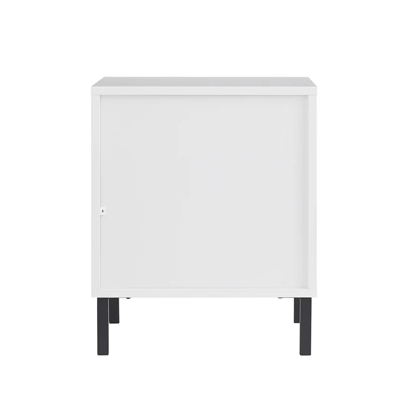 SoBuy FBT157-W Bout de Canapé Table de Chevet Table de Nuit Table d'Appoint Table Basse avec 2 Tiroirs pour Salon, Chambre ou Bureau, Pieds en Métal, L40 x P40 x H48 cm, Blanc